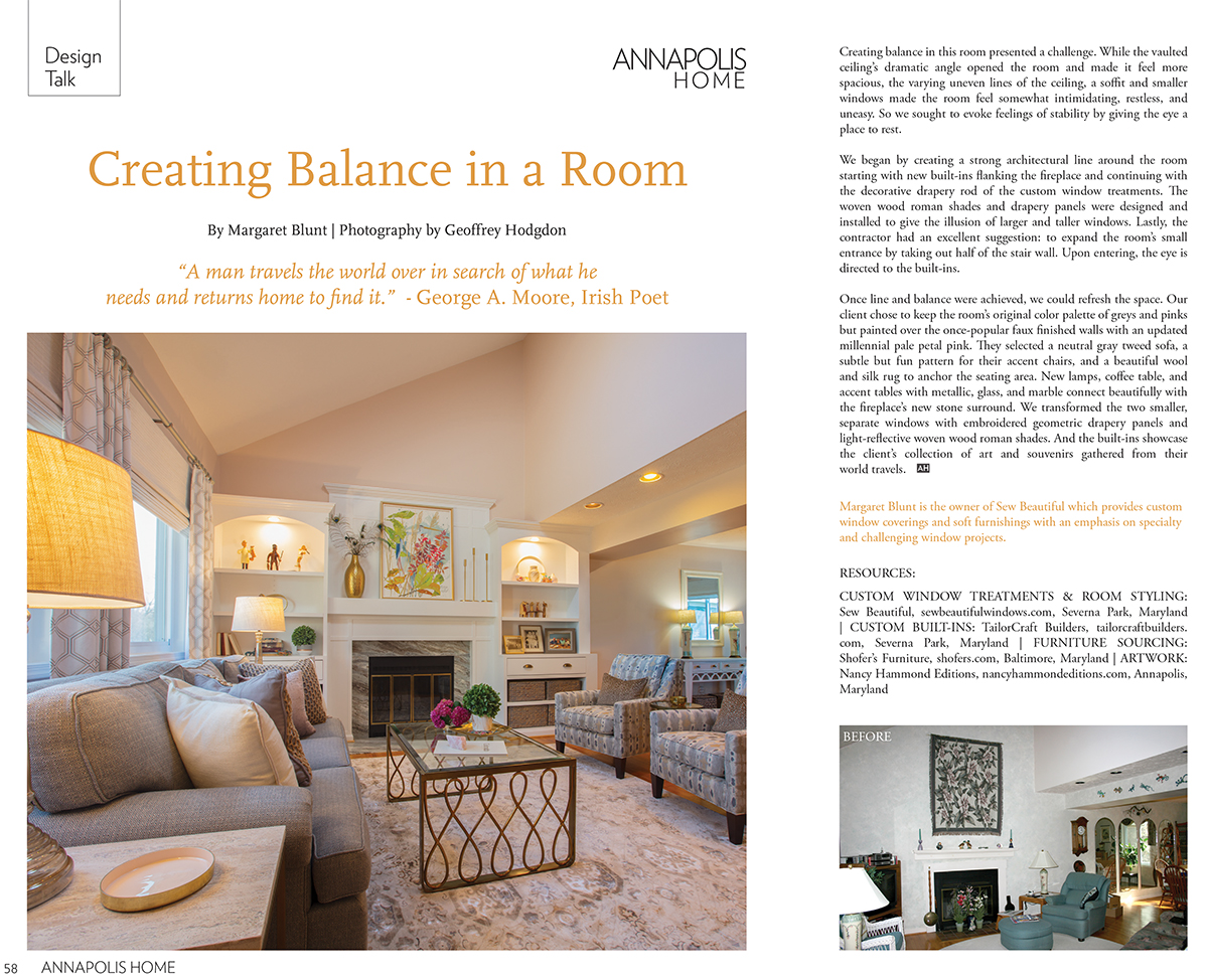 Annapolis Home Magazine Creating Balance